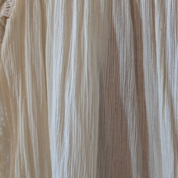 De Philo  Golden Tote Open Back La Boheme Blouse Medium Boho White Lace Crochet - Picture 11 of 16